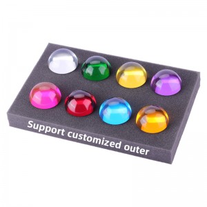 Anpassade fengshui -ornament Hemdekoration klar kupol färgglad sfär harts kristall akryl rund halvklot pappersvikt set